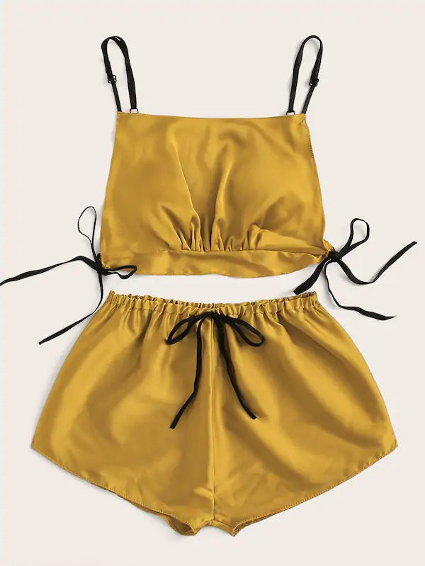 Dame Satin Camisole og Shorts Sæt Stilla