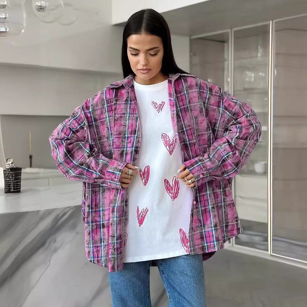 Femme Relaxed Fit Checket Skjorte Stilla
