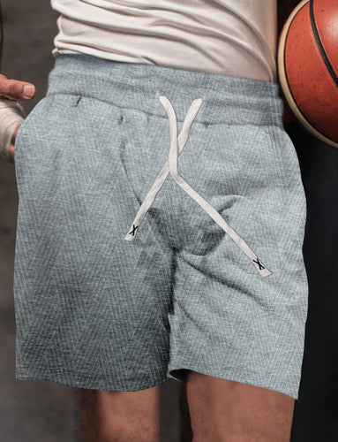 Herrer Sporty Basketballshorts med åndbar tekstur og justerbar snor Stilla