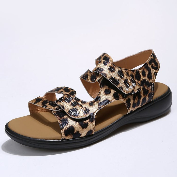 Dame Behagelige Velours-Sandaler med dobbelt Velcro-lukning og anatomisk fodseng Stilla