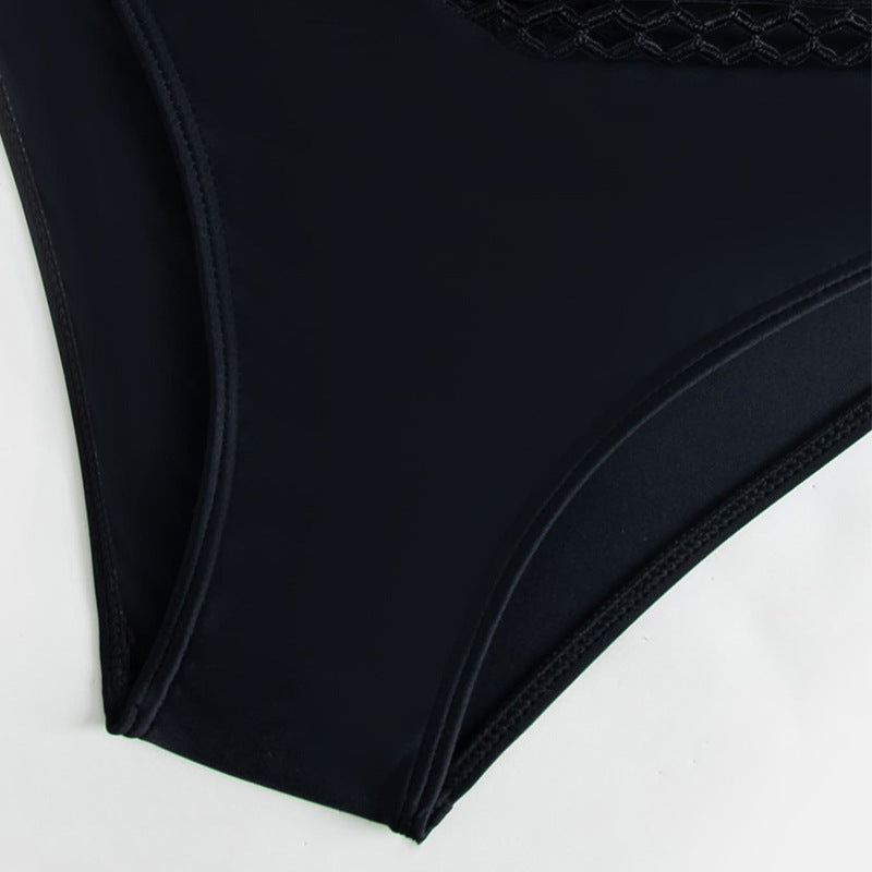 Dame Triangel-Bikini-sæt med bindebart top og højt skåret trusse Skovae