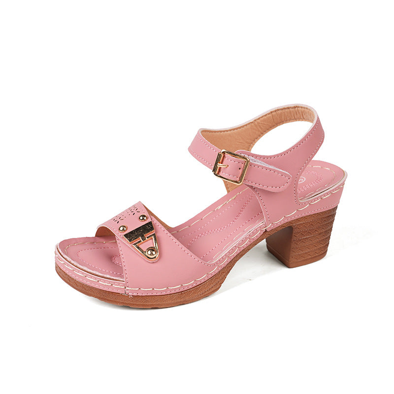Dame elegante sandaler med moderne spænde og komfortabel hæl Stilla