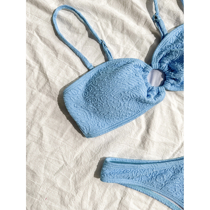 Dame bikini sæt med innovativt omslagstop og højt skåret bunde Stilla