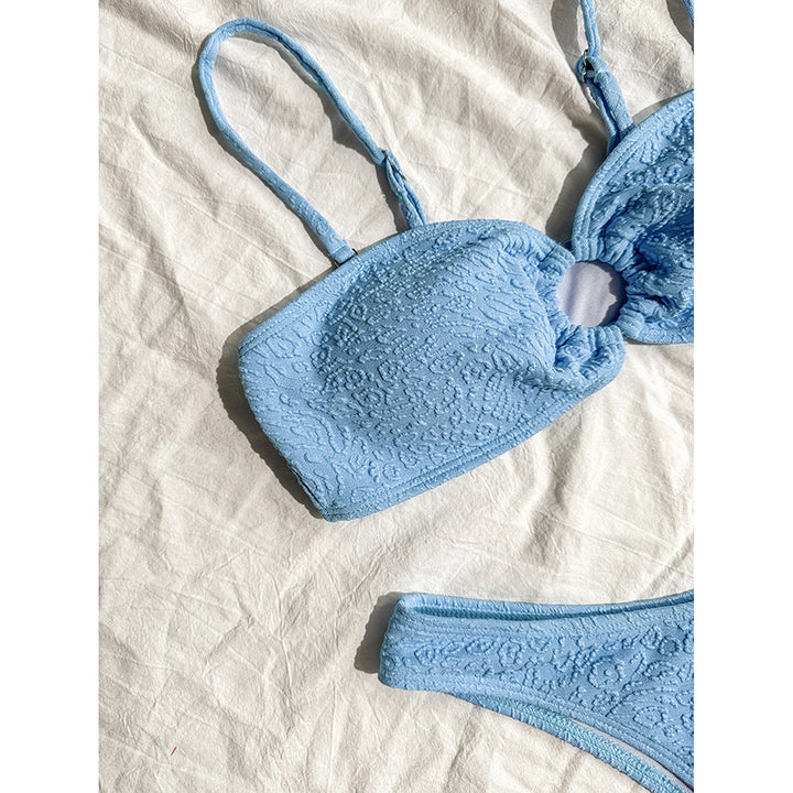 Dame bikini sæt med innovativt omslagstop og højt skåret bunde Stilla