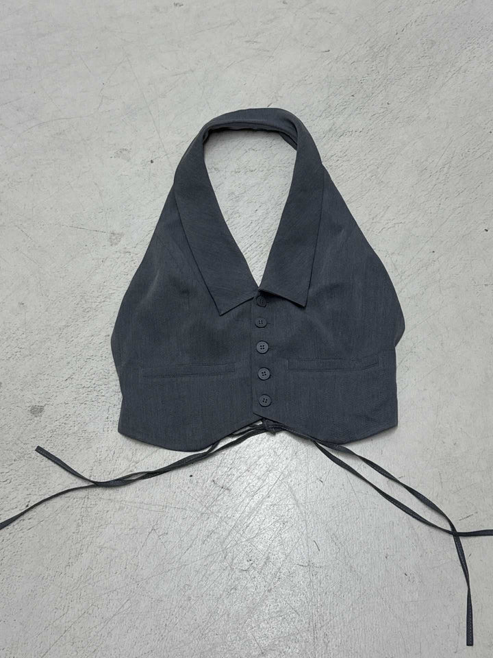 Dame elegant indpakket top med stilfuld krave og legende detaljer Skovae
