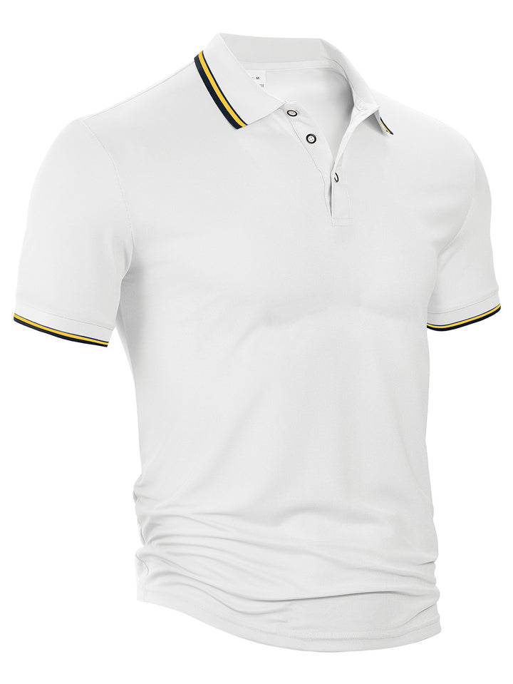Herrer polo t-shirt med åndbar struktur og modige accenter Stilla