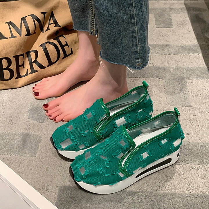 Dame Slip-On Sneakers med innovativt tekstildesign og skridsikker sål Stilla