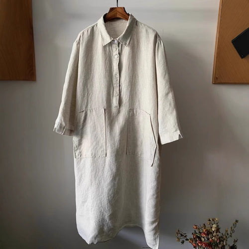 Damer Relaxed Fit Skjorte Kjole med Knap Detaljer Stilla