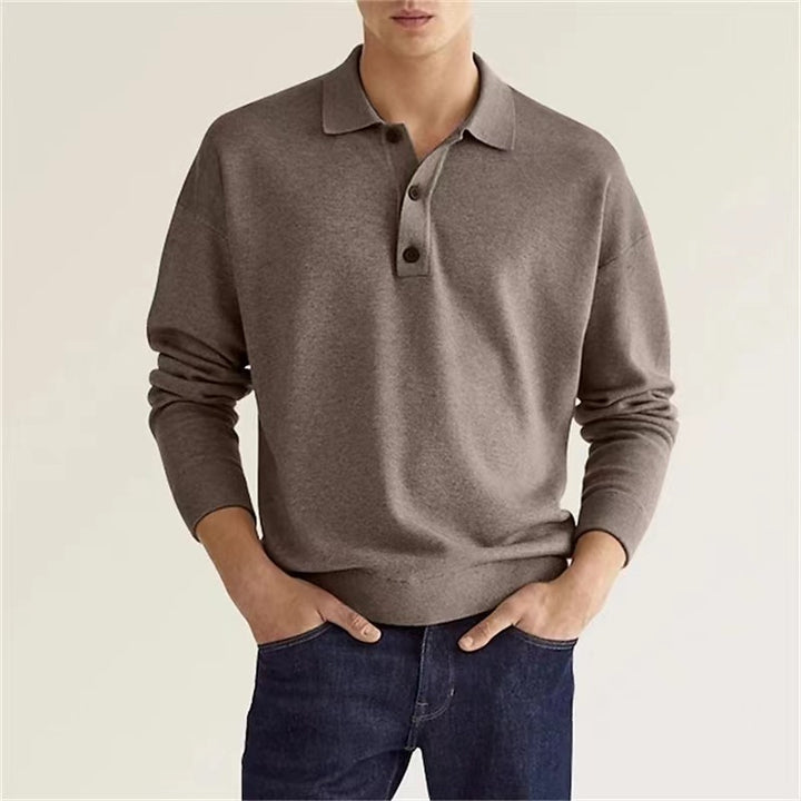 Herre Langærmet Poloshirt med behagelig pasform og kvalitetsbomuldsblanding Stilla