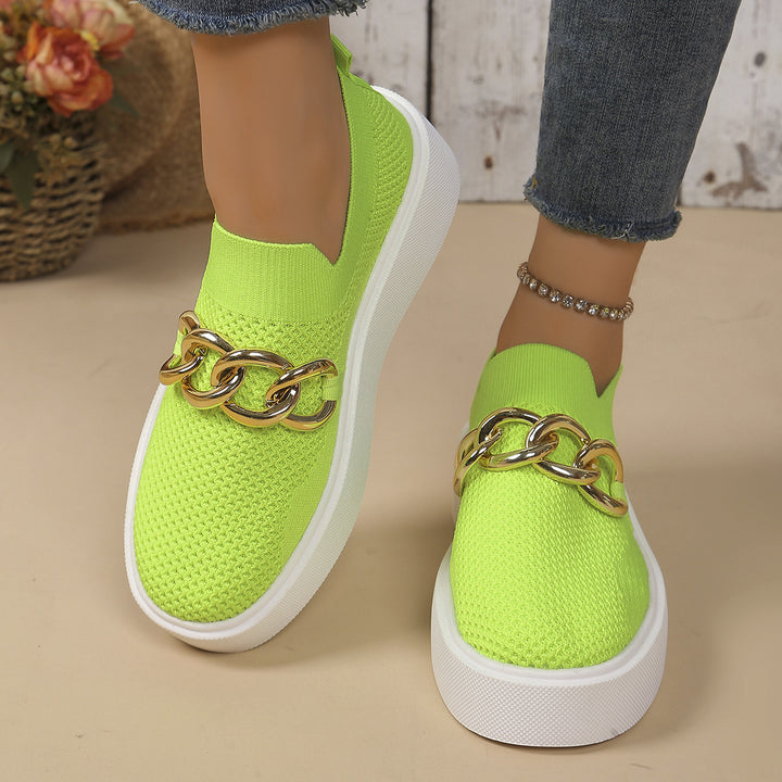 Dame Mode Sneakers med glitrende kæde dekoration Stilla