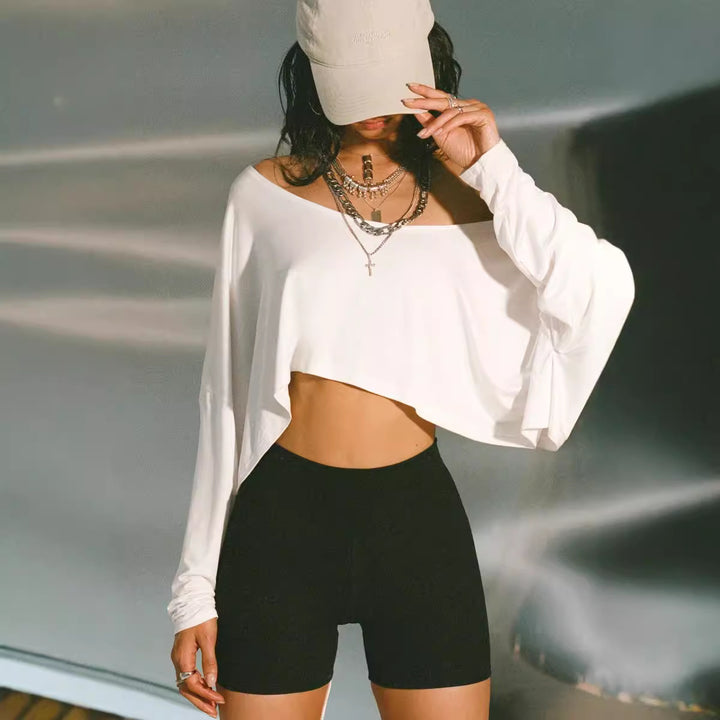 Dame afslappetOne-Shoulder-top med asymmetrisk snit og rummelig design Skovae