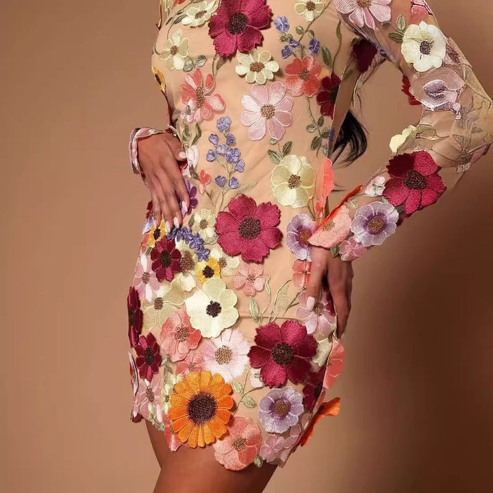 Damer Broderet Blomsterkjole Skovae