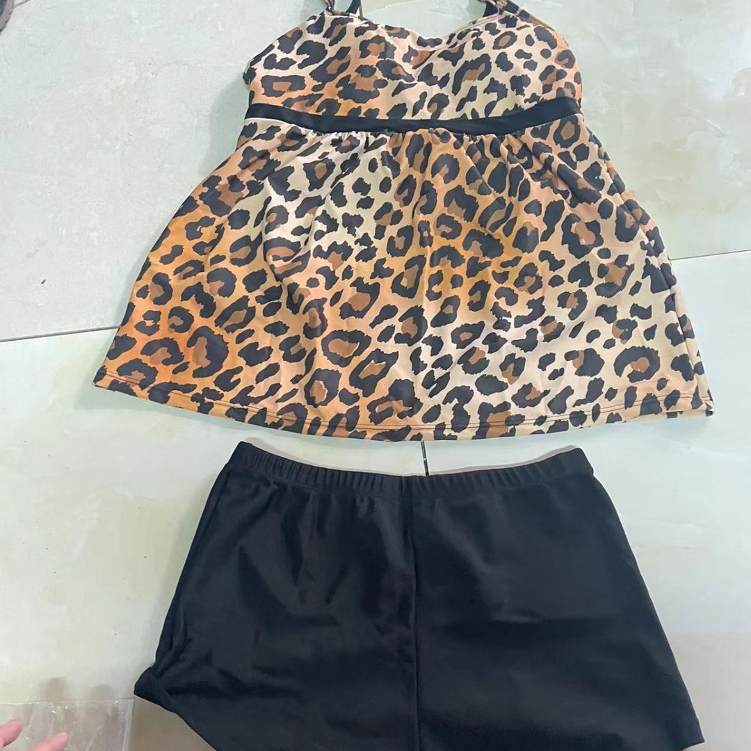 Dame Tankini med blomster ruffle design og funktionel shorts Stilla