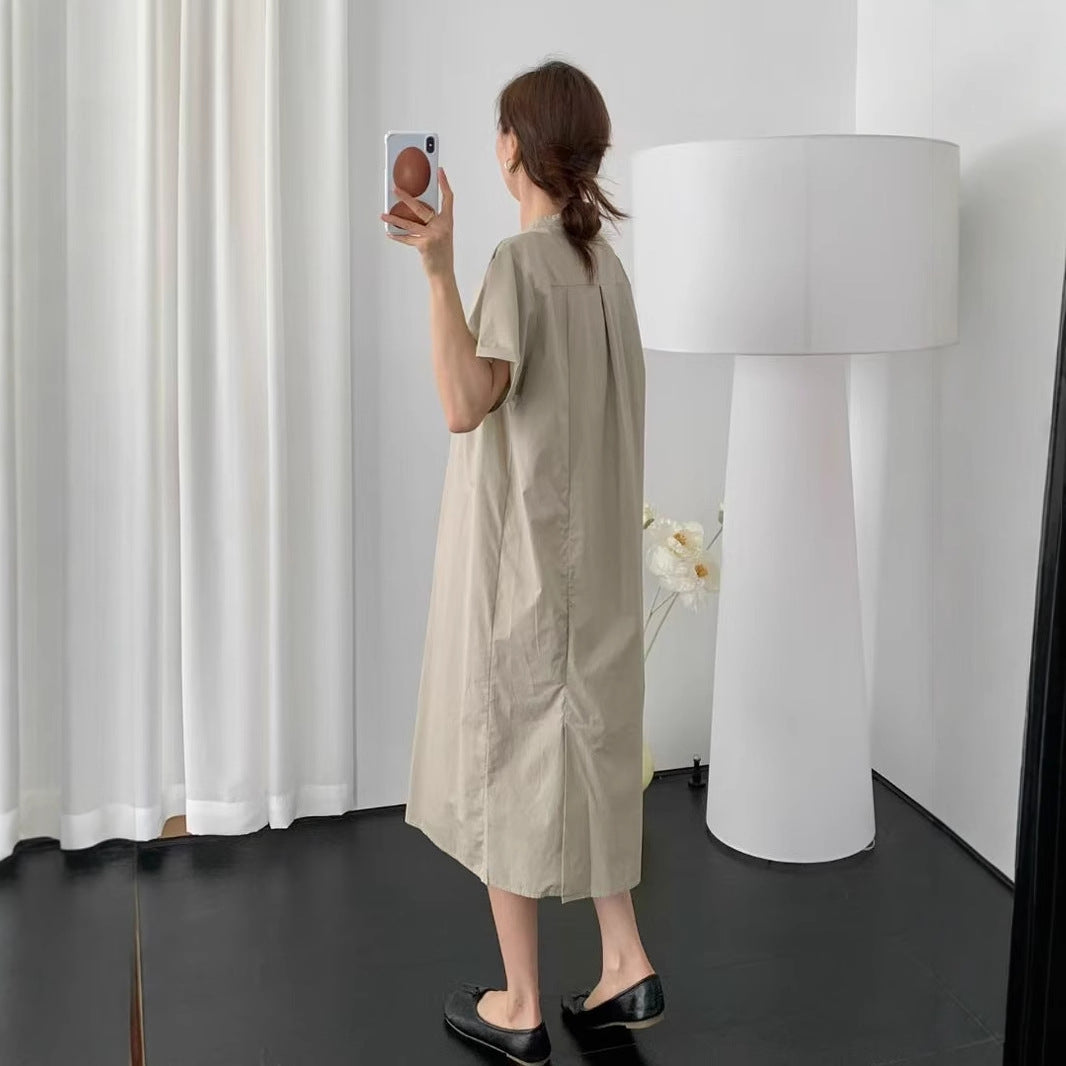 Dame Oversized Knap-Down Skjortekjole Stilla