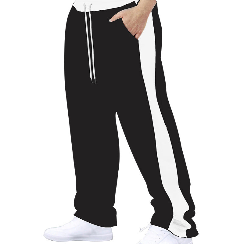Herrer afslappet fritidsbukser med sidelange kontraststriber og elastisk talje Stilla