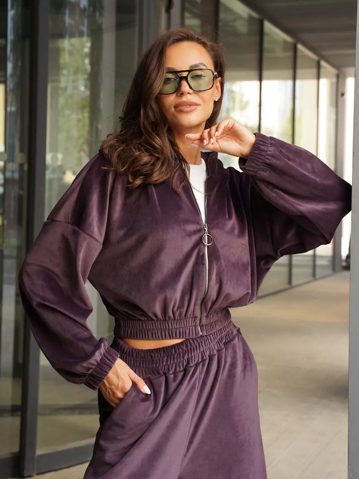 Dame mode Oversized Jakke med Lynlås Stilla