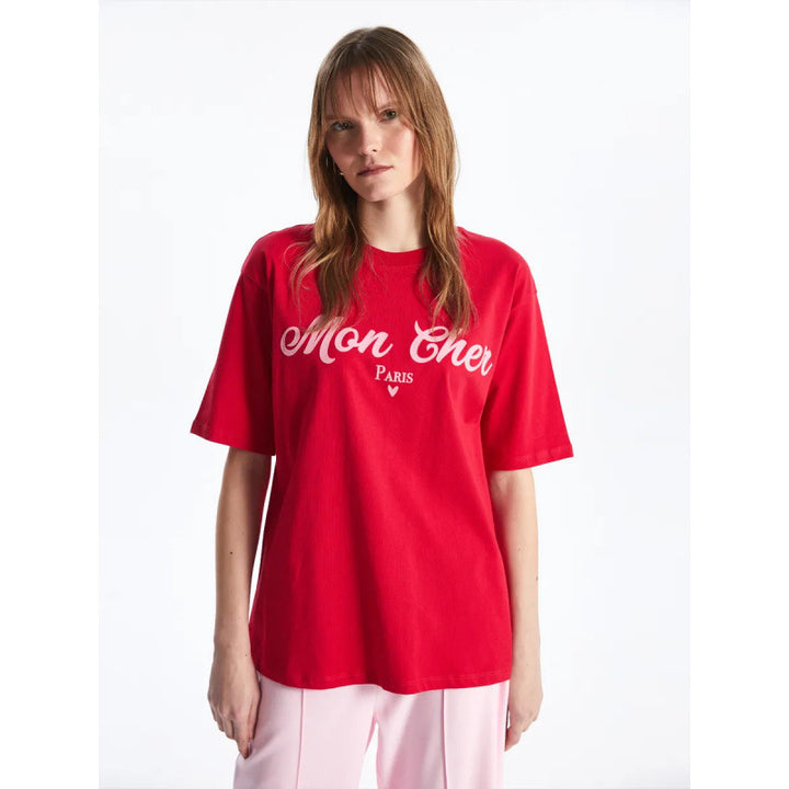 Dame Oversized T-shirt med stilfuld skrift Stilla