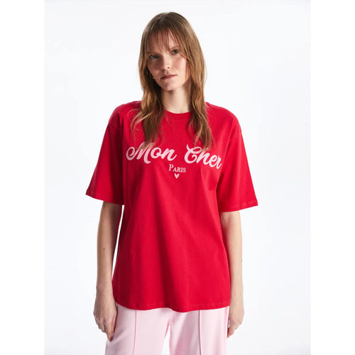 Dame Oversized T-shirt med stilfuld skrift Stilla