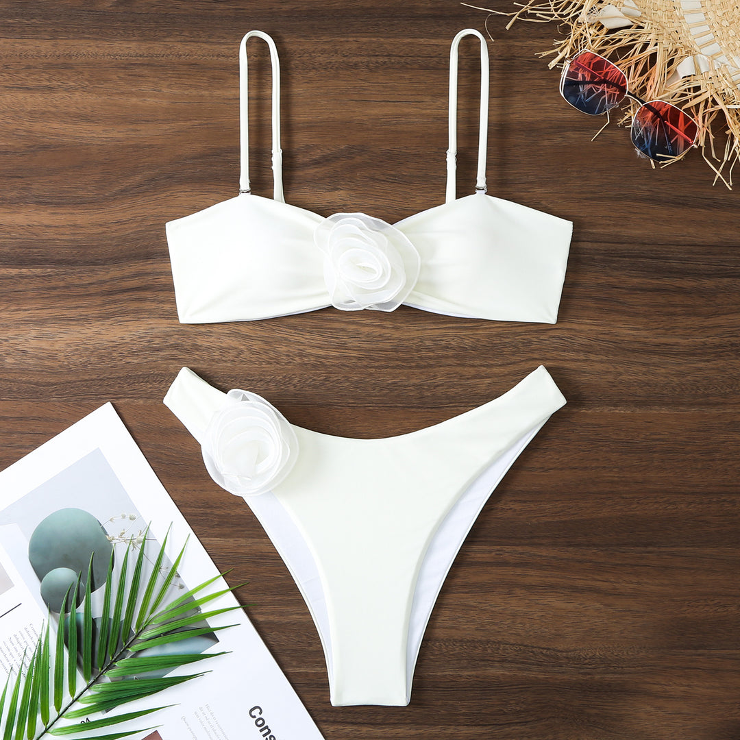 Femme Floral Applikationer Bikini Sæt Stilla
