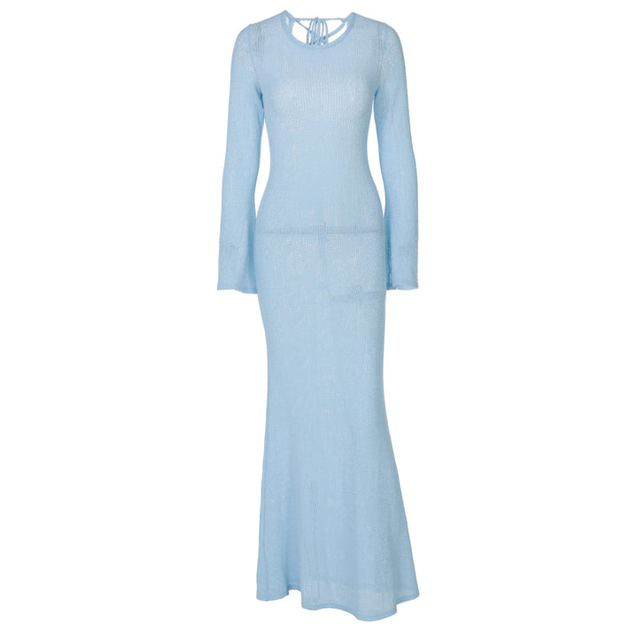 Dame Elegante langærmet kjole med raffineret spidsudskæring Stilla