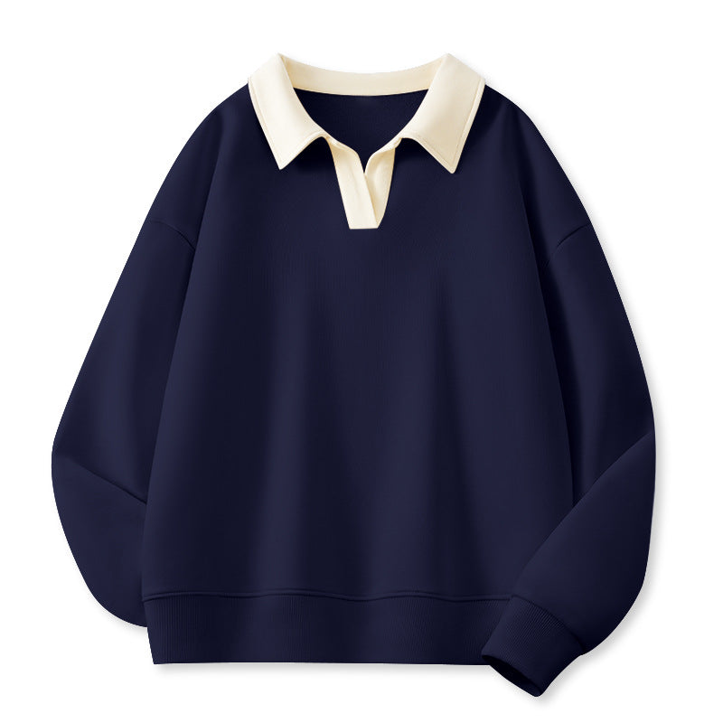 Femme Stilfuld V-Udsnit Fleece Pullover Sweatshirt Stilla