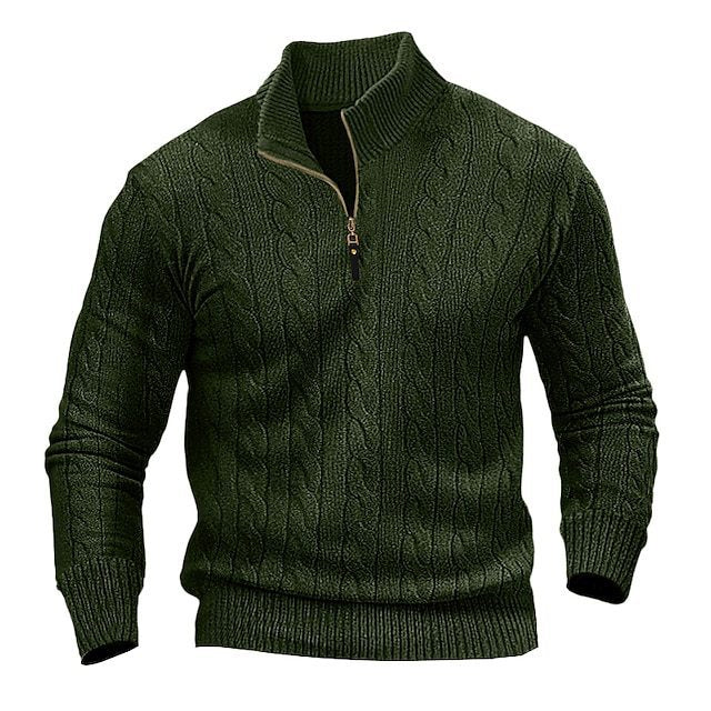 Herrer Kabelstrik Fjerdedel-lynlås Pullover Stilla