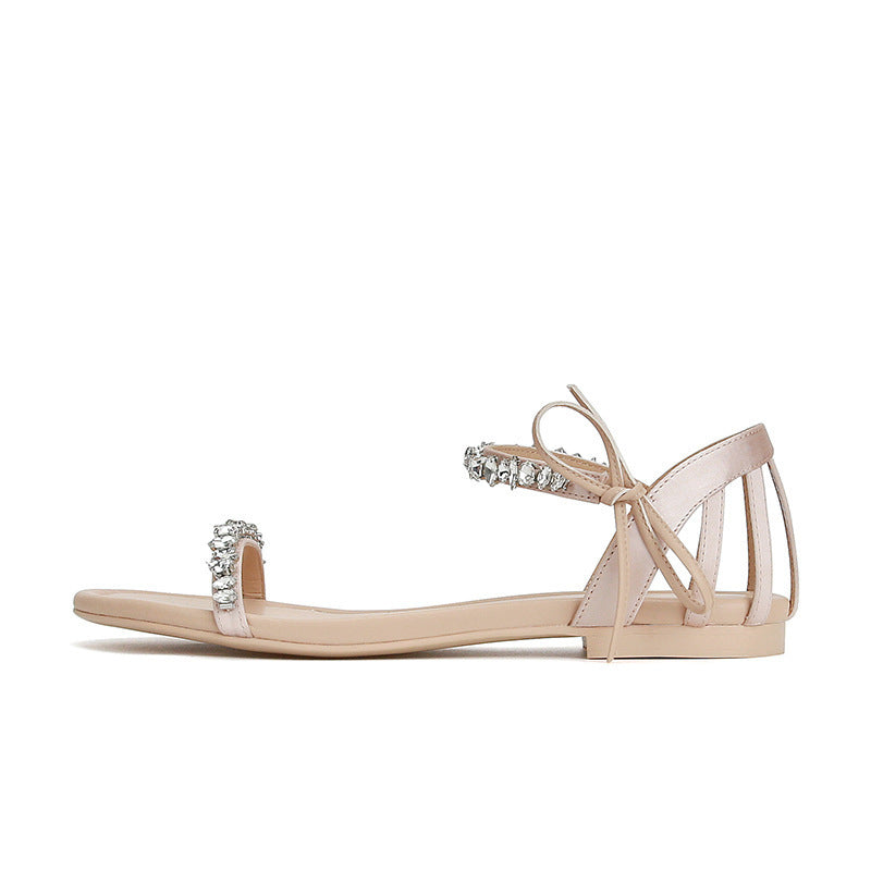 Dame Flade Sandaler med Strassdekoration Stilla