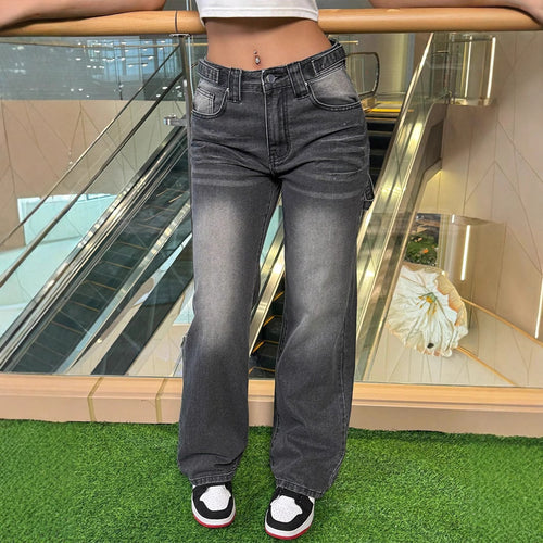 Dame løstsiddende jeans med trendy vask og høj komfort Stilla