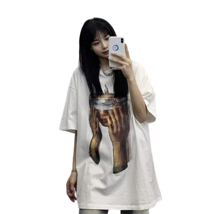 Dame Kunstnerisk Oversized-T-Shirt med kunstnerisk motiv Stilla