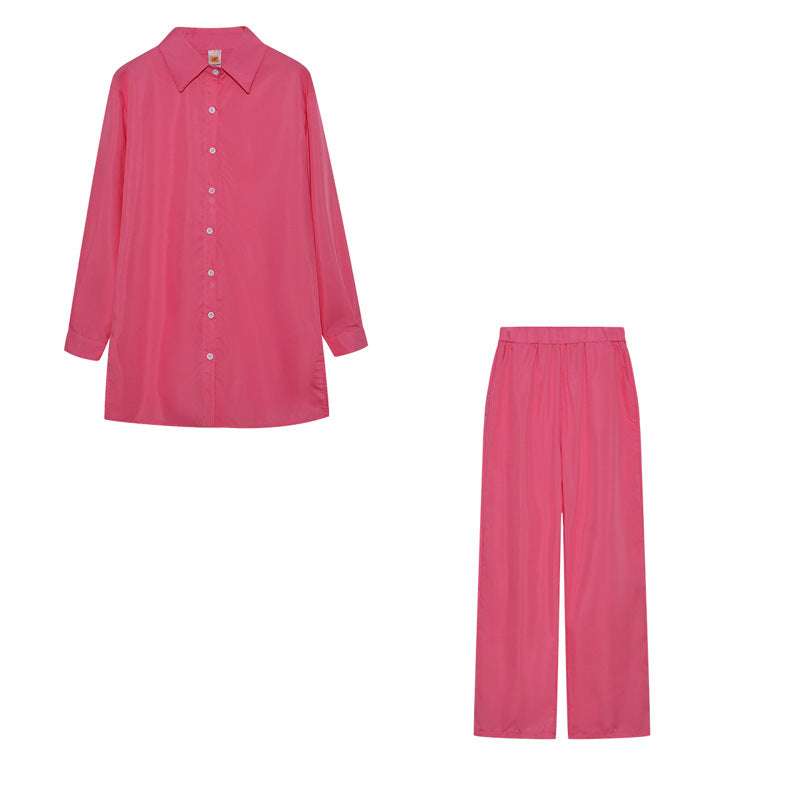 Dame Langærmet Button-Up Pyjamas Sæt Stilla
