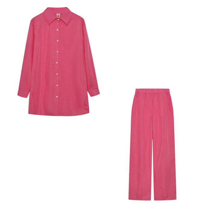 Dame Langærmet Button-Up Pyjamas Sæt Stilla
