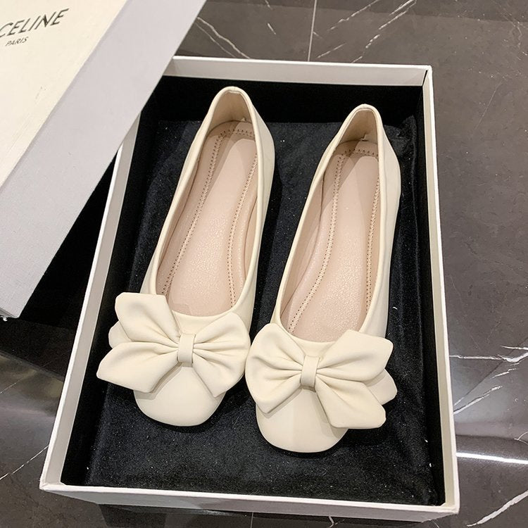 Dame elegante ballerinaer med moderne sløjfeapplikation Stilla