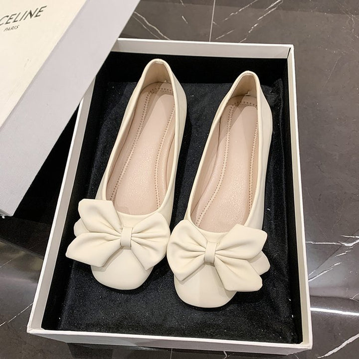 Dame elegante ballerinaer med moderne sløjfeapplikation Stilla