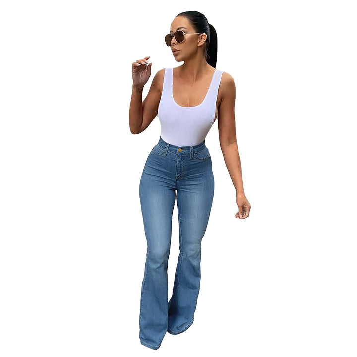 Dame Flared Jeans i elegant høj-talje stil med figurformende effekt og moderigtig snit Stilla