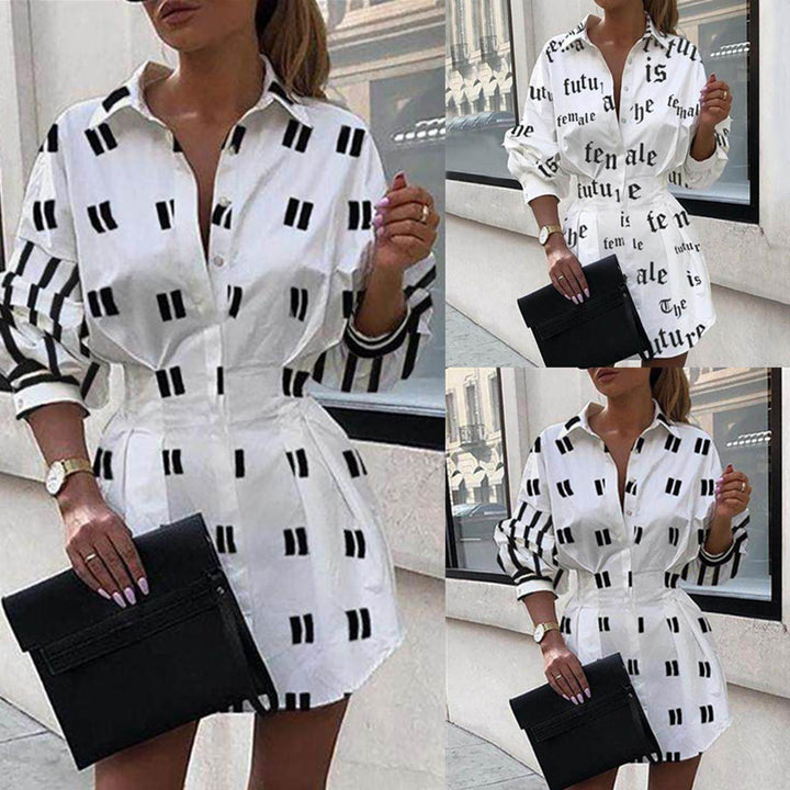 Dame skjortekjole med statement-print Stilla