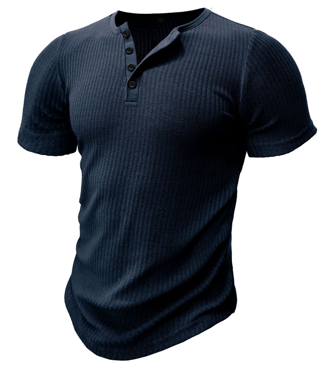 Herrer kortærmet Henley skjorte med struktureret overflade Stilla