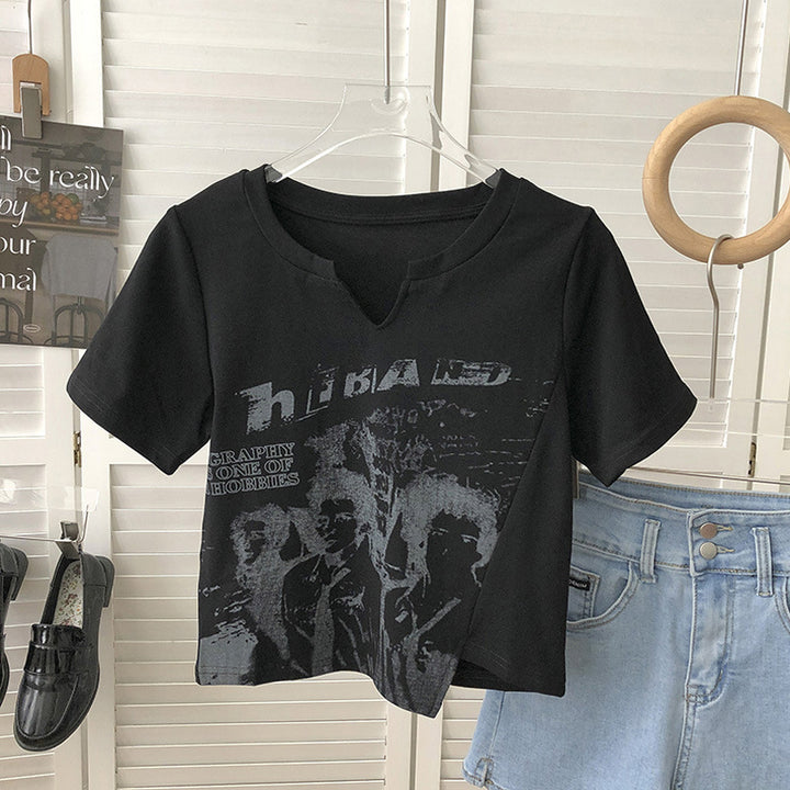 Femme Kunstnerisk Grafik-T-shirt Stilla