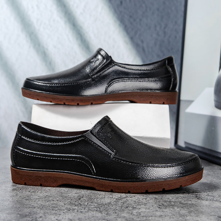 Herre elegante og komfortable slippers i læder med skridsikker sål Stilla