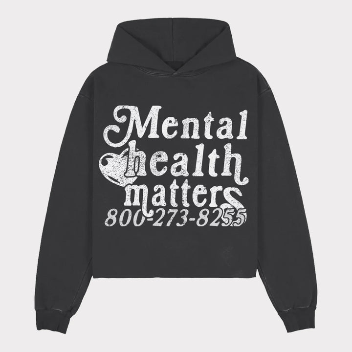 Kvinders hoodie med statement print Skovae