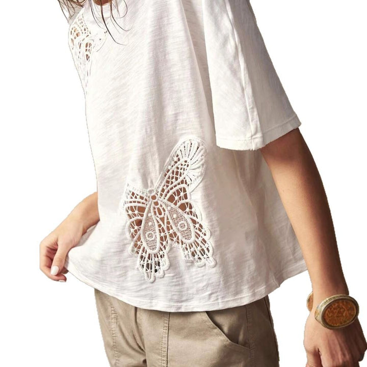 Dame Lace-Detail T-Shirt Stilla
