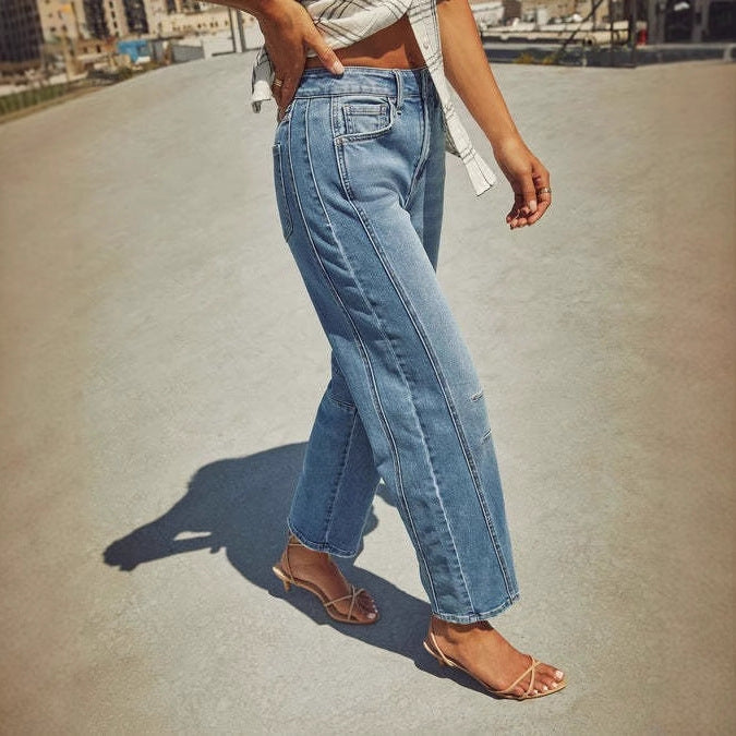 Dame High-Waist Jeans i afslappet Urban-Style Stilla