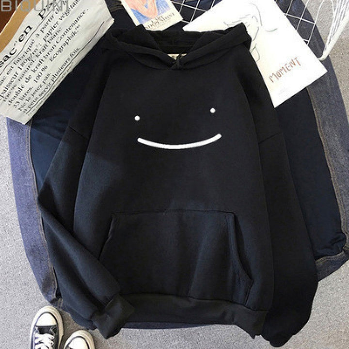 Kvinders hoodie med sjovt ansigt motiv Skovae
