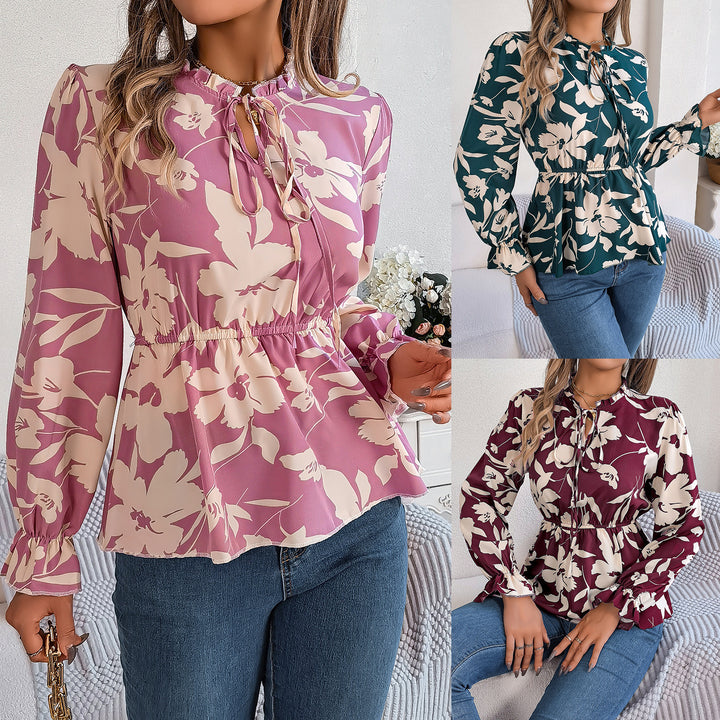 Damebluse med blomsterprint Stilla