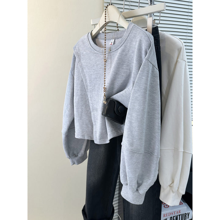 Femme Cropped Pullover Sweatshirt med Ballonærmer Stilla