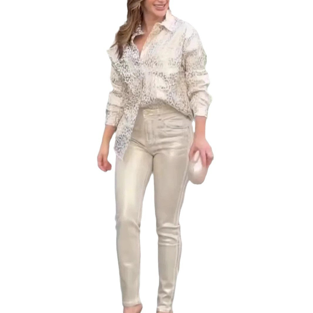 Dame Bluse top i moderne dyreprint stil Stilla