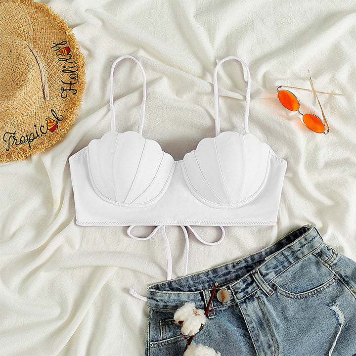 Dame bikini top med musling design og justerbare stropper Skovae