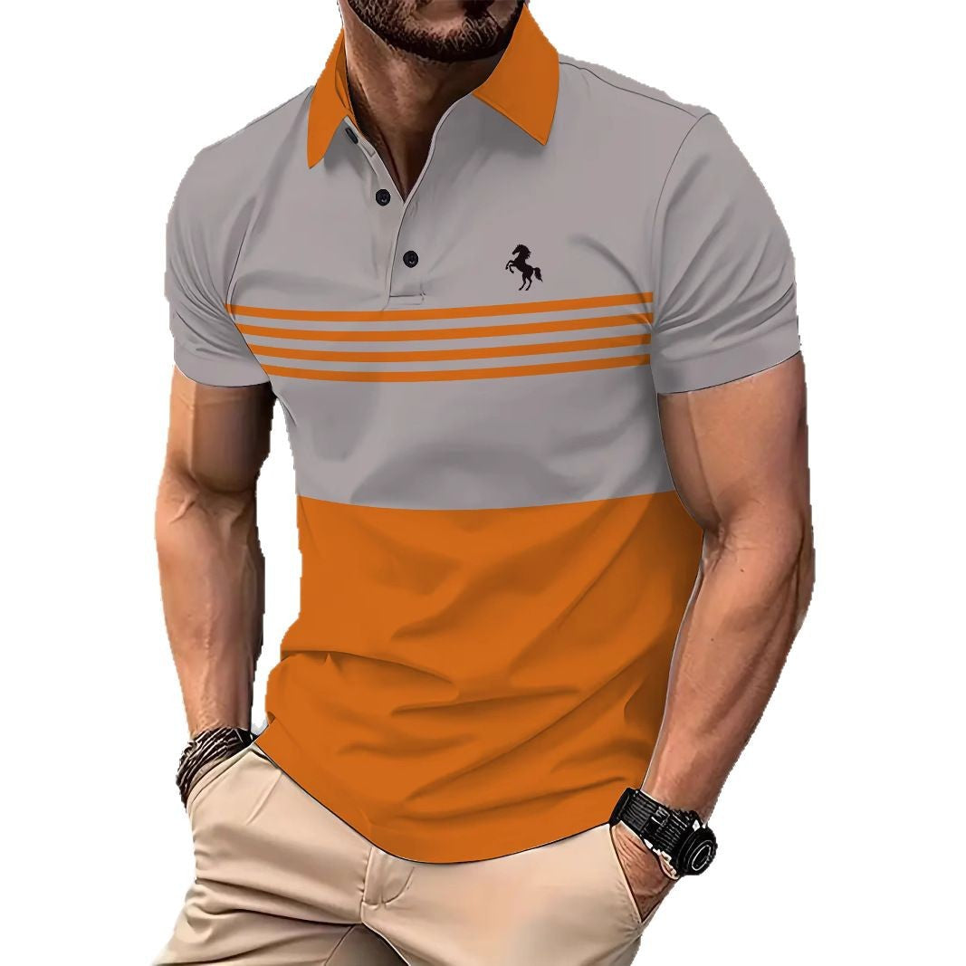 Herrer polo skjorte med moderne farveblokdesign og åndbare egenskaber Stilla