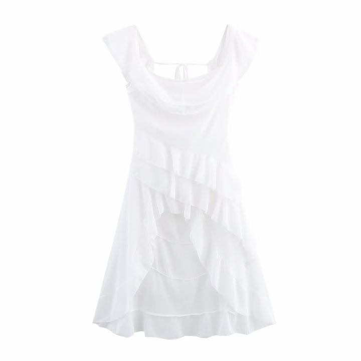 Femme Rüschen Asymmetrisk Midi Kjole Stilla