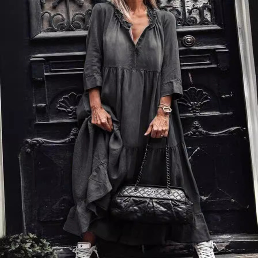 Femme Bohemian Lagdelt Midi Kjole Stilla