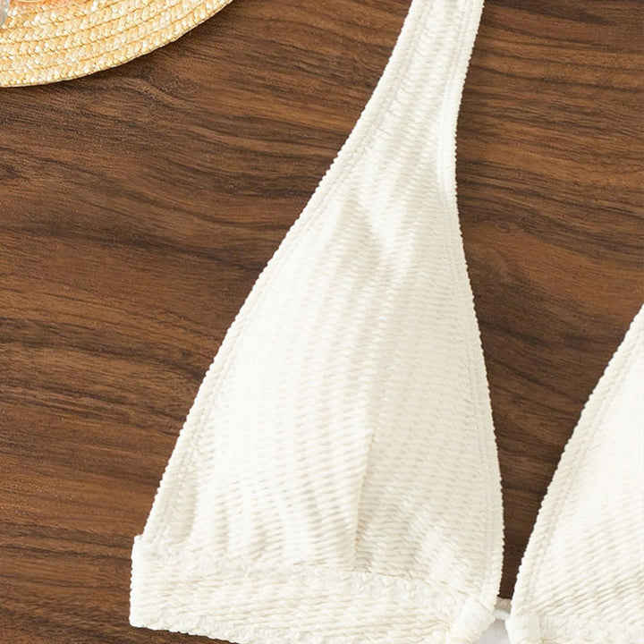 Dame Triangel-Bikini top med justerbare ringdetaljer og høj talje Stilla